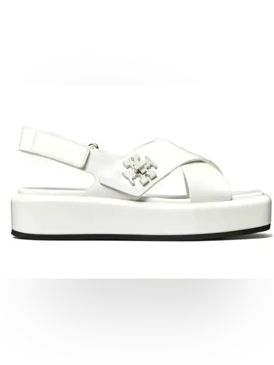 Tory Burch Shoes - Tory Burch, 40mm T-Lock platform sandals in White, Size 8.5
